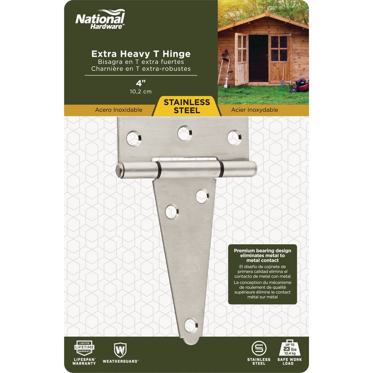 National Hardware 4 In. Stainless Steel Extra Heavy Tee Hinge Image 2