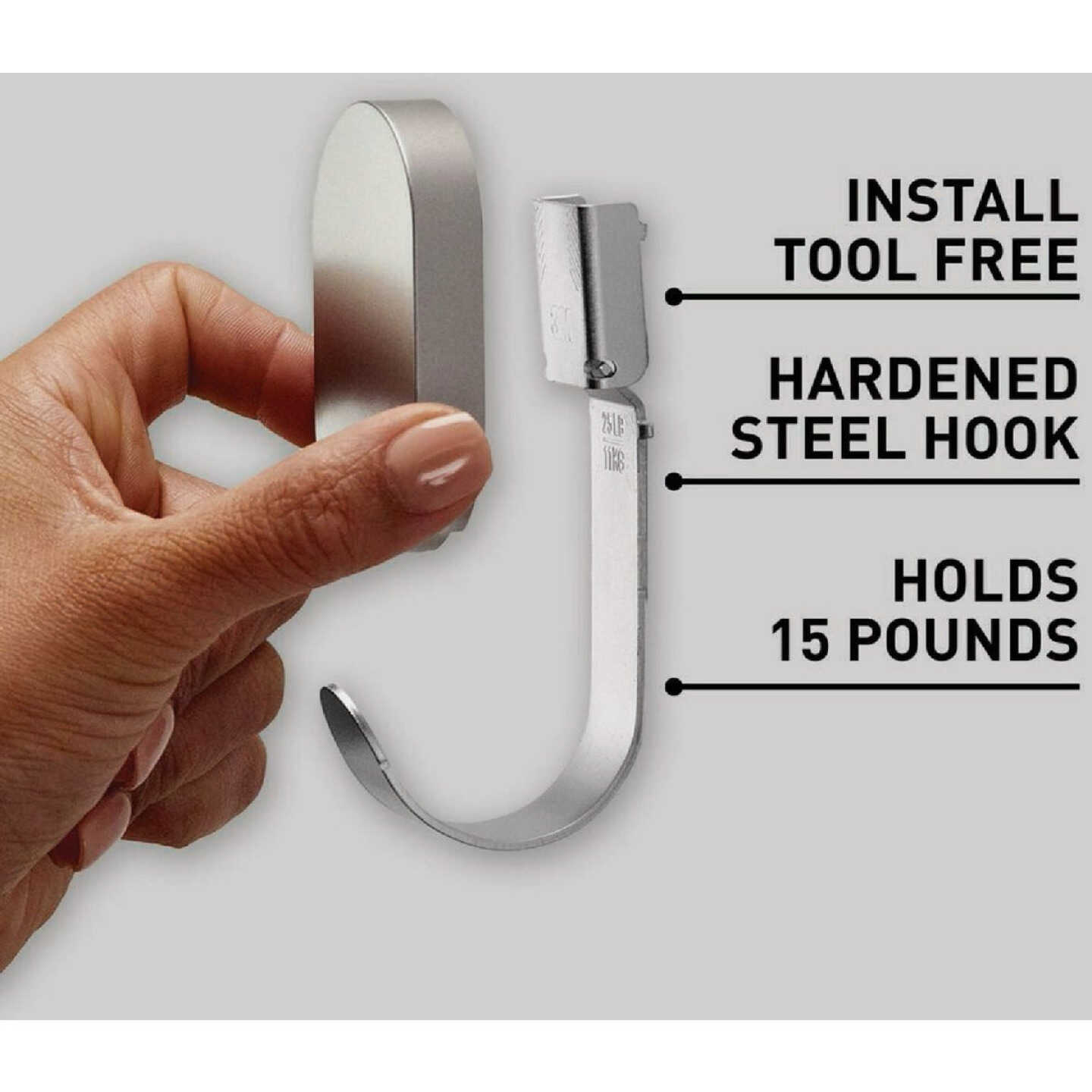 3M Claw 15 Lb. Silver Drywall Hook Image 2