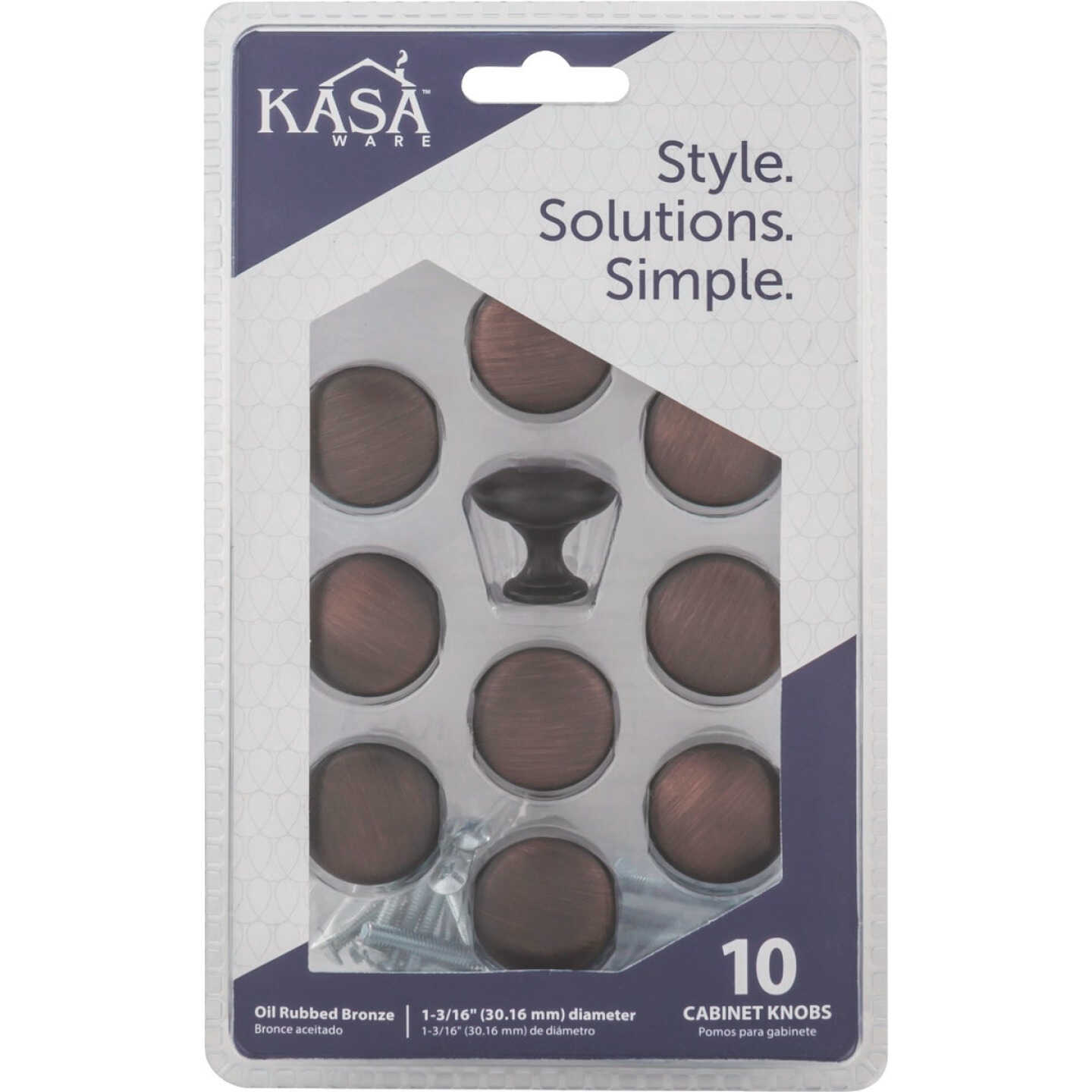 KasaWare 1-3/16 In. Dia. Brushed Oil Rubbed Bronze Cabinet Knob (10-Pack) Image 2