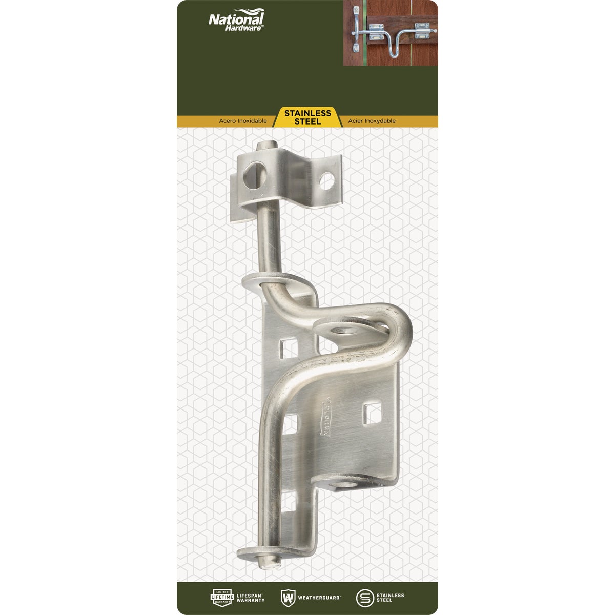 National Hardware Slide Action Bolt Latch Image 2