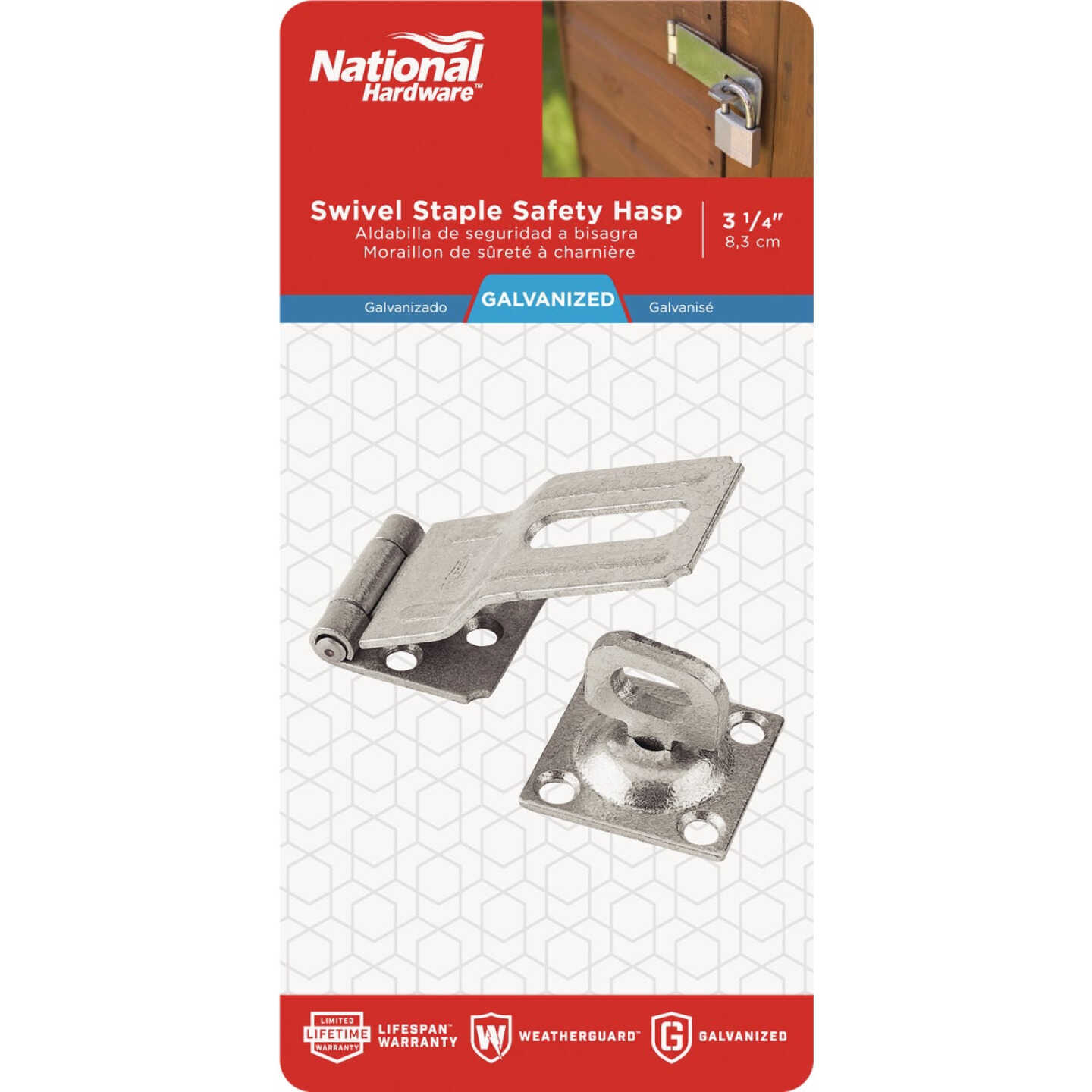 National Hardware 3-1/4 In. Galvanized Swivel Safety Hasp Image 2