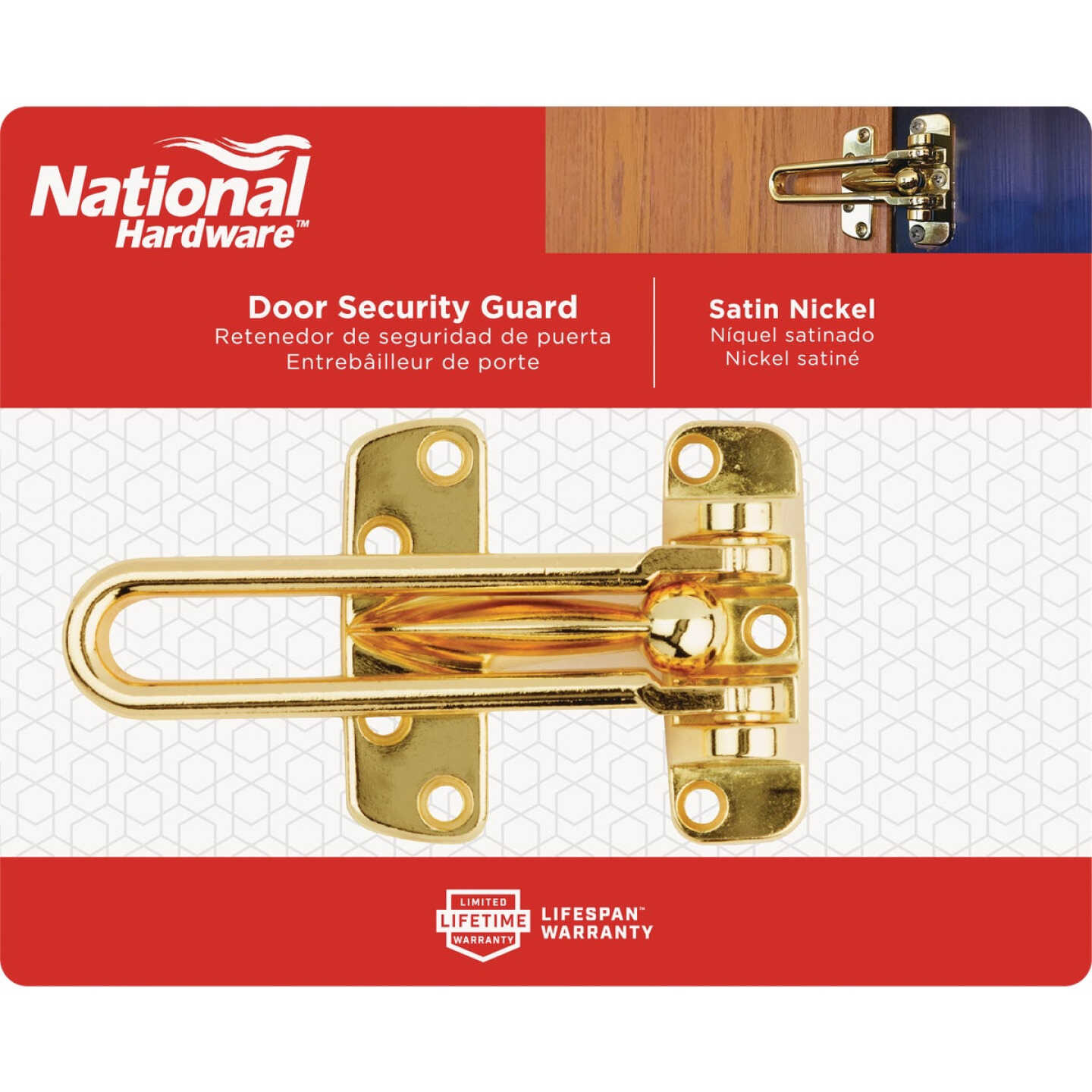 National Hardware Satin Nickel Decorative Door Security Guard Image 2
