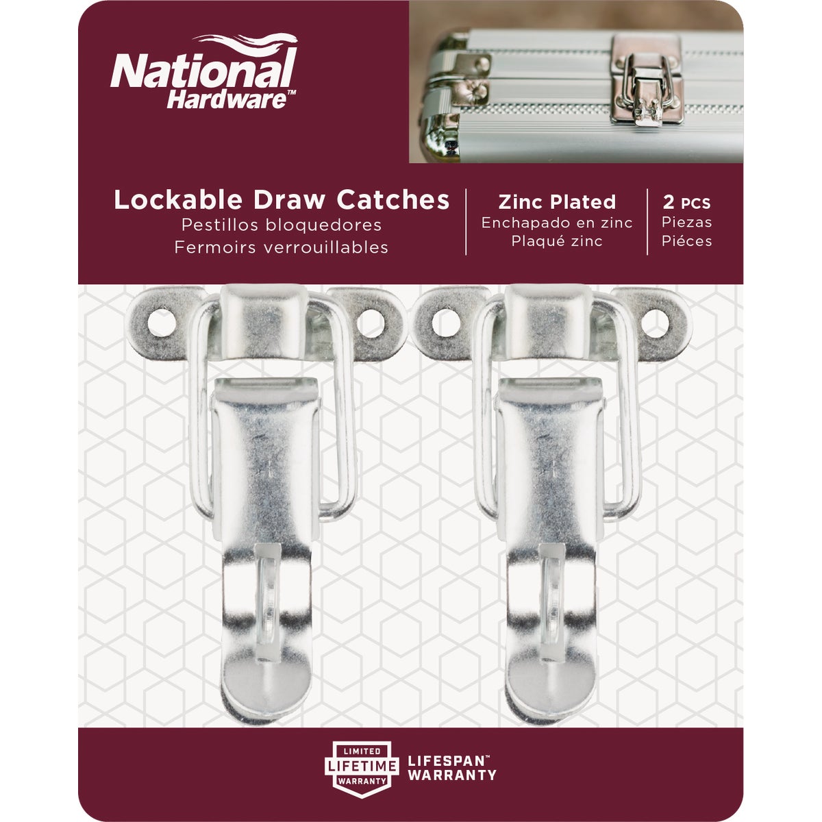 National Hardware Zinc-Plated Finish Lockable Draw Catch (2-Count) Image 2