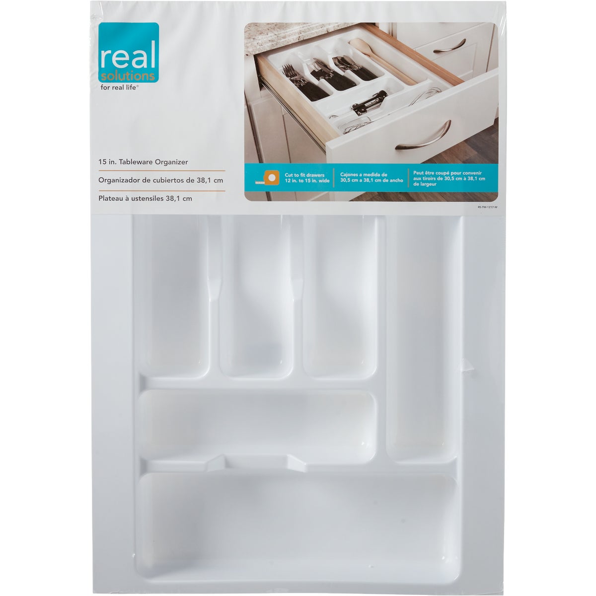 Knape & Vogt Real Solutions White Plastic Tableware Cutlery Tray Image 2