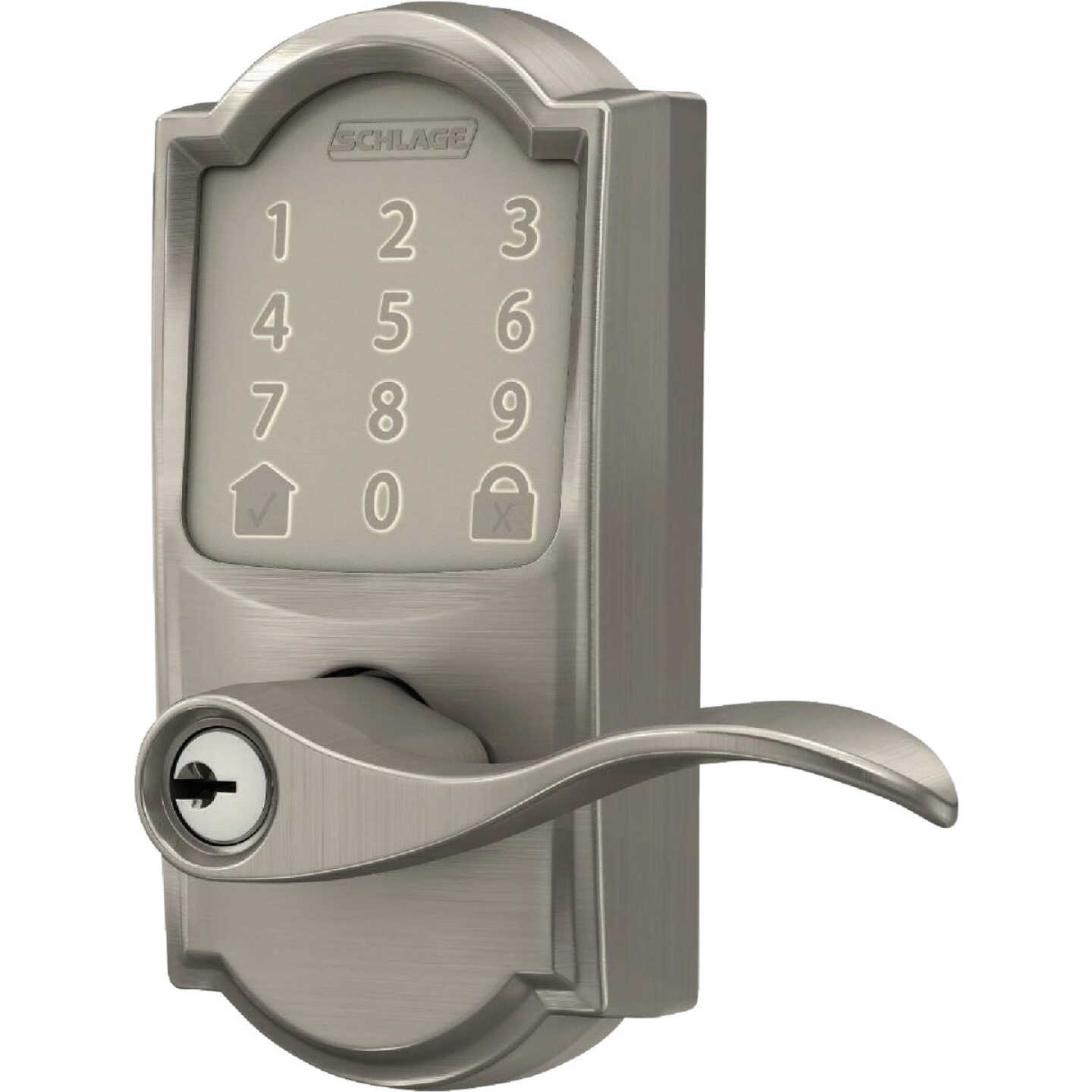 Schlage Encode Smart WiFi Satin Nickel Accent Lever with Camelot Trim Image 5