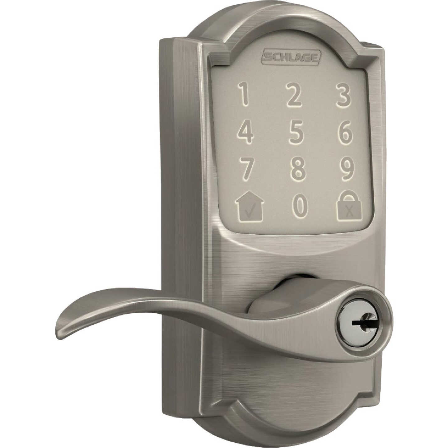 Schlage Encode Smart WiFi Satin Nickel Accent Lever with Camelot Trim Image 4