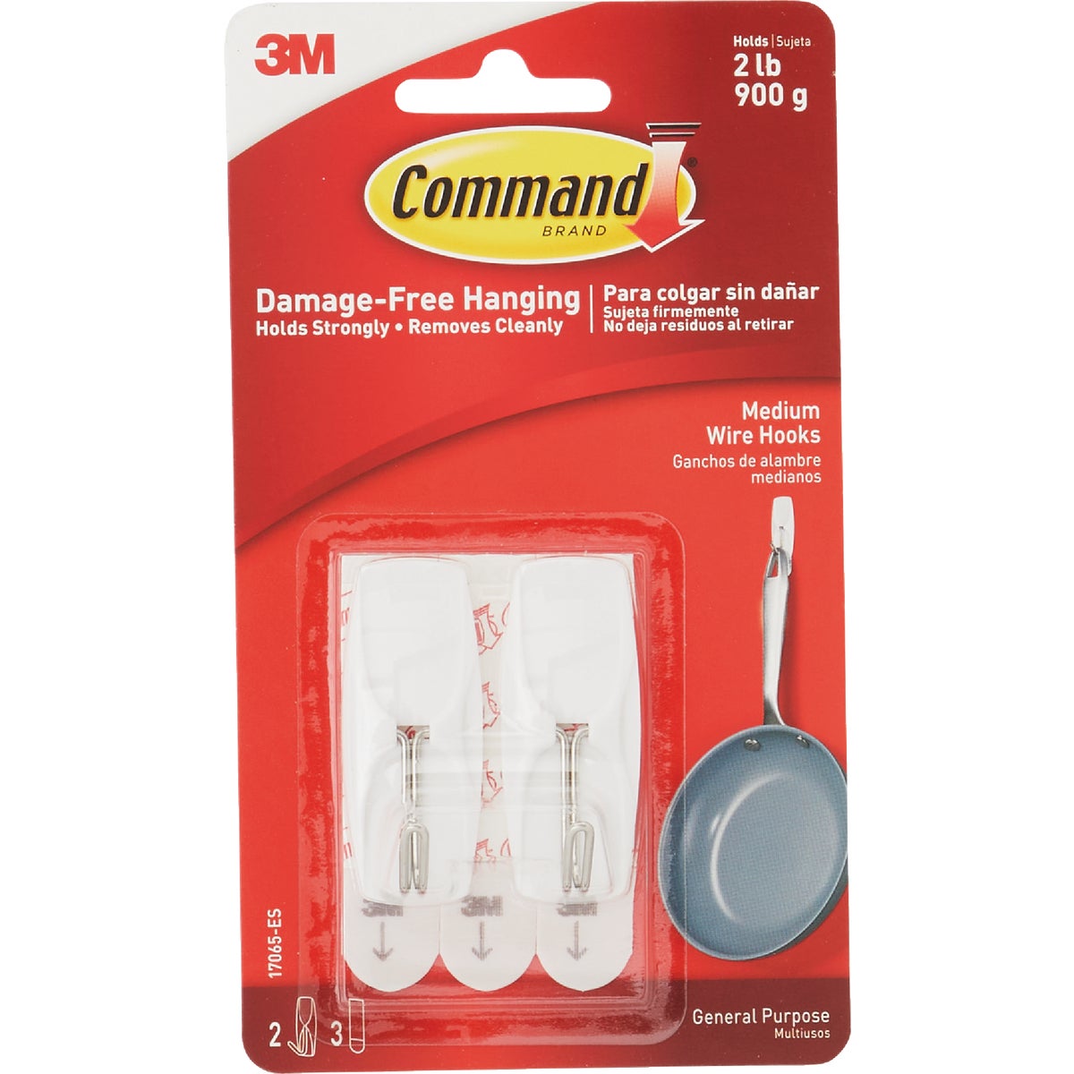 Command Medium Wire Hook, White, 2 Hooks, 3 Strips Image 7