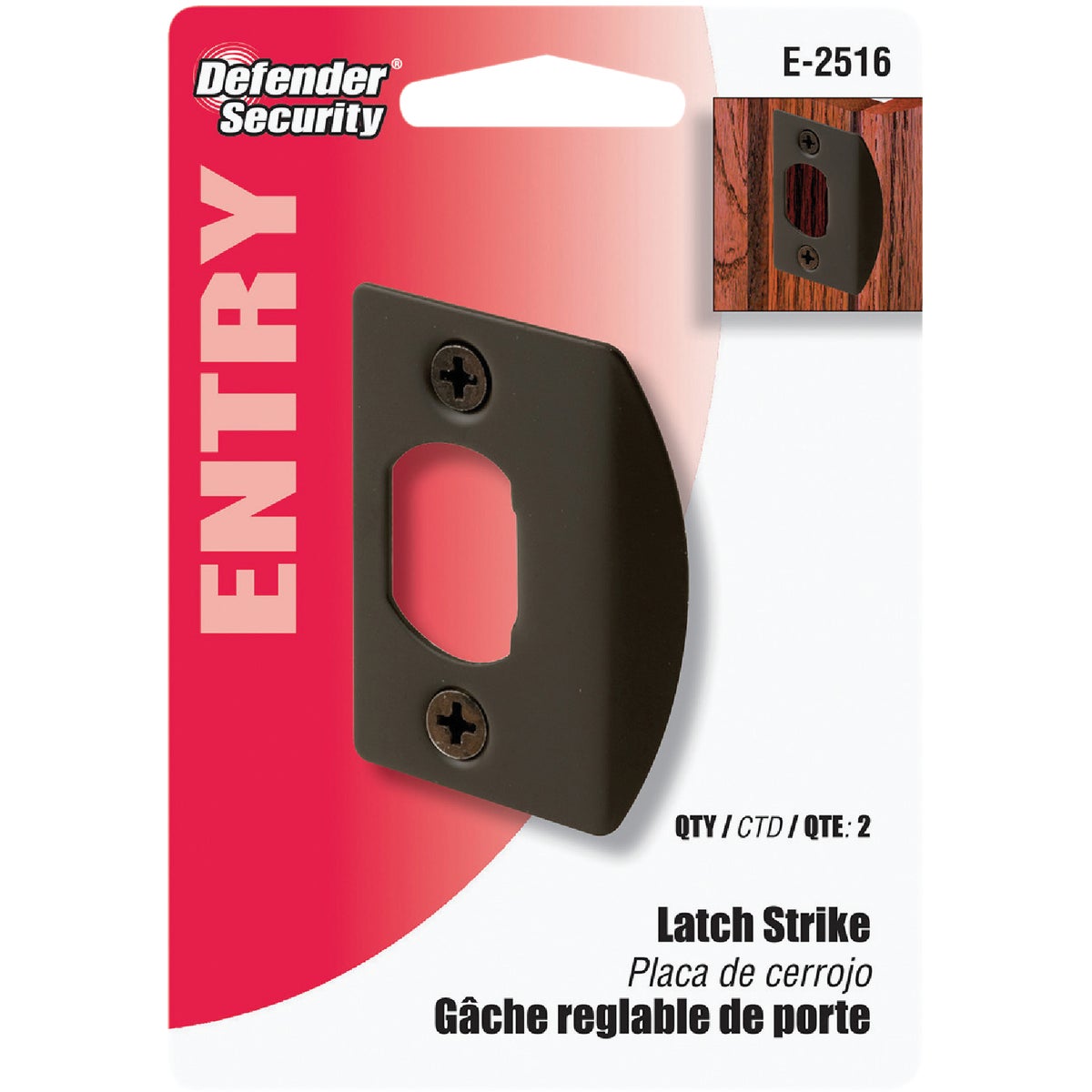 Defender Security Bronze 1-3/4 In. Strike Plate Image 2