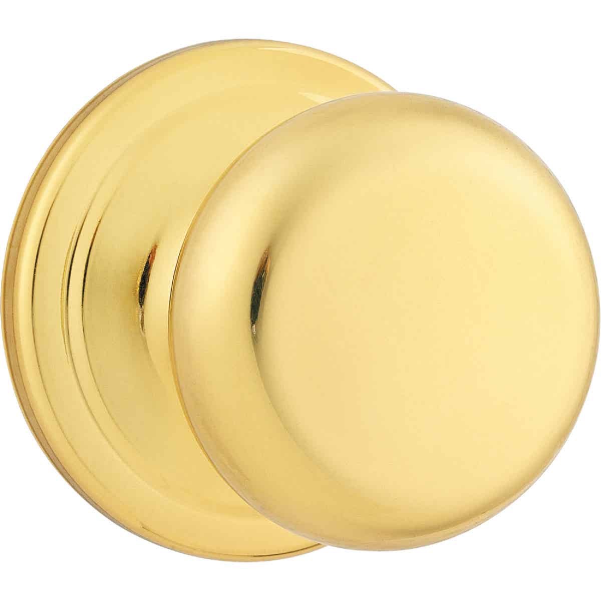 Kwikset Signature Series Polished Brass Hall & Closet Door Knob Image 3