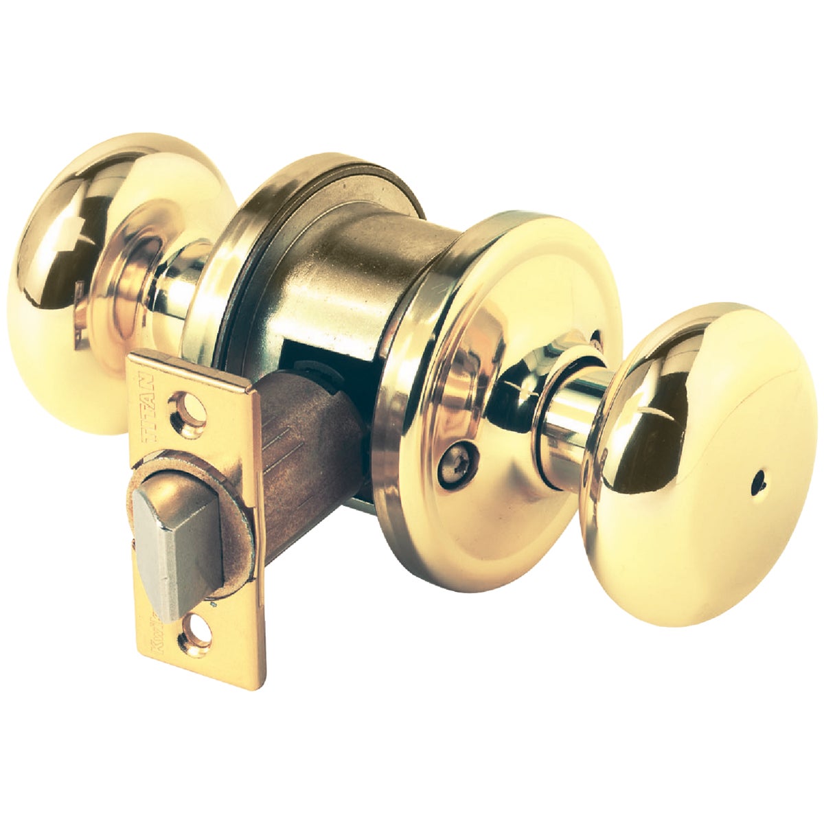 Kwikset Signature Series Polished Brass Bed & Bath Door Knob Image 3