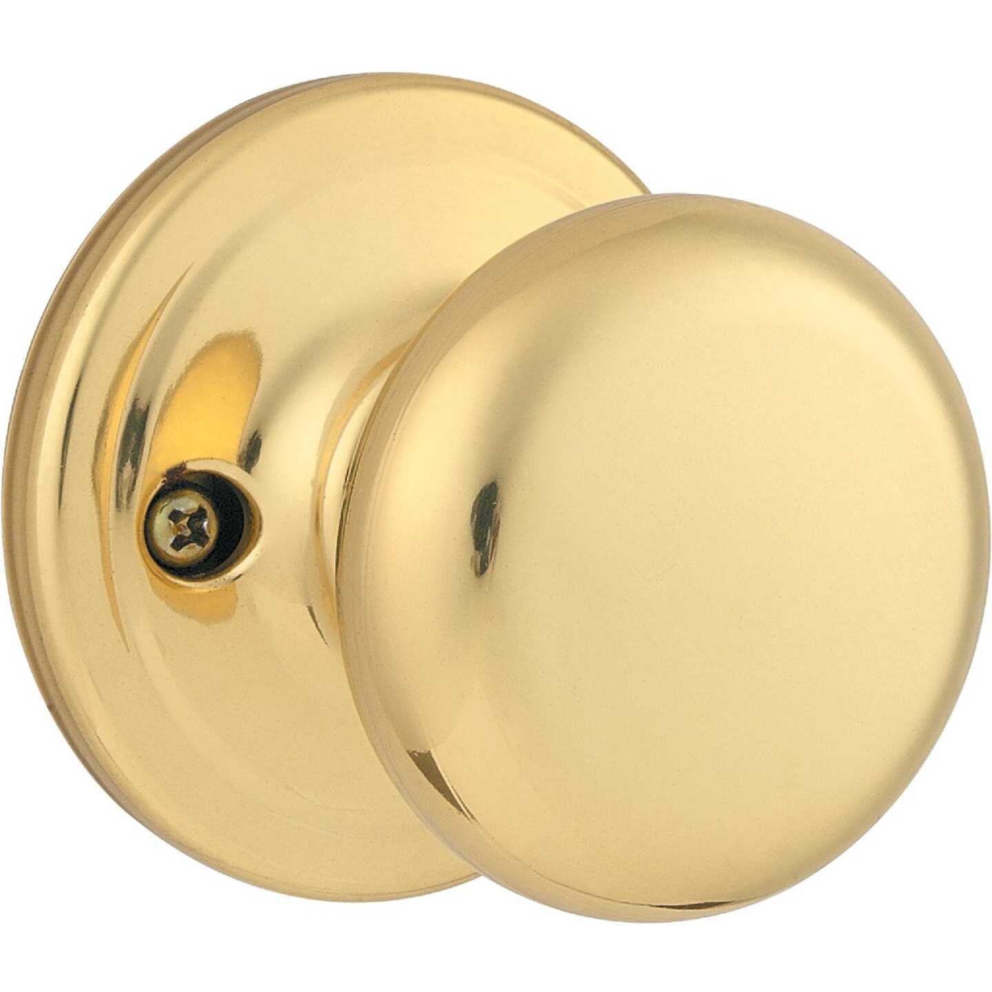 Kwikset Signature Series Polished Brass Juno Dummy Door Knob Image 1