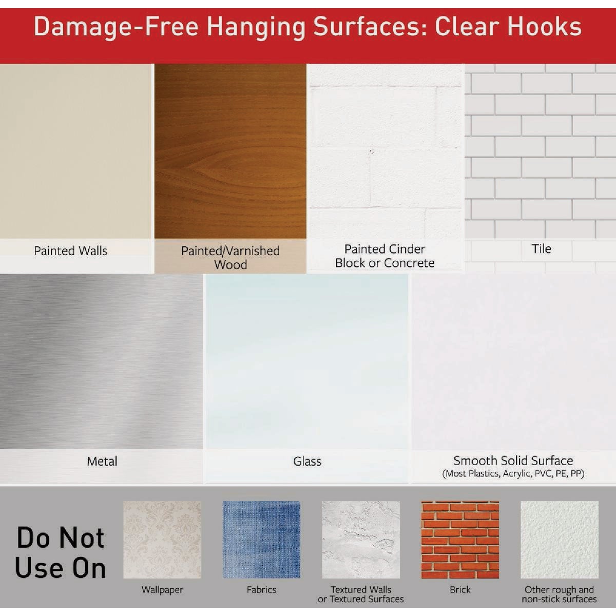 Command Medium Wire Hook, Clear, 2 Hooks, 3 Strips Image 2