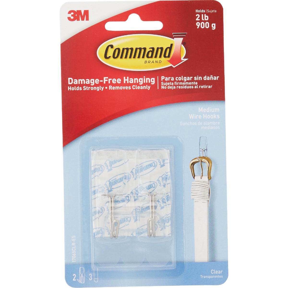 Command Medium Wire Hook, Clear, 2 Hooks, 3 Strips Image 7