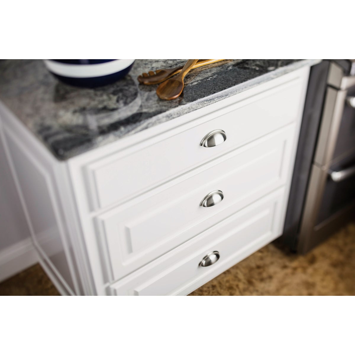 KasaWare 3-11/16 In. Satin Nickel Cup Pull (2-Pack) Image 3