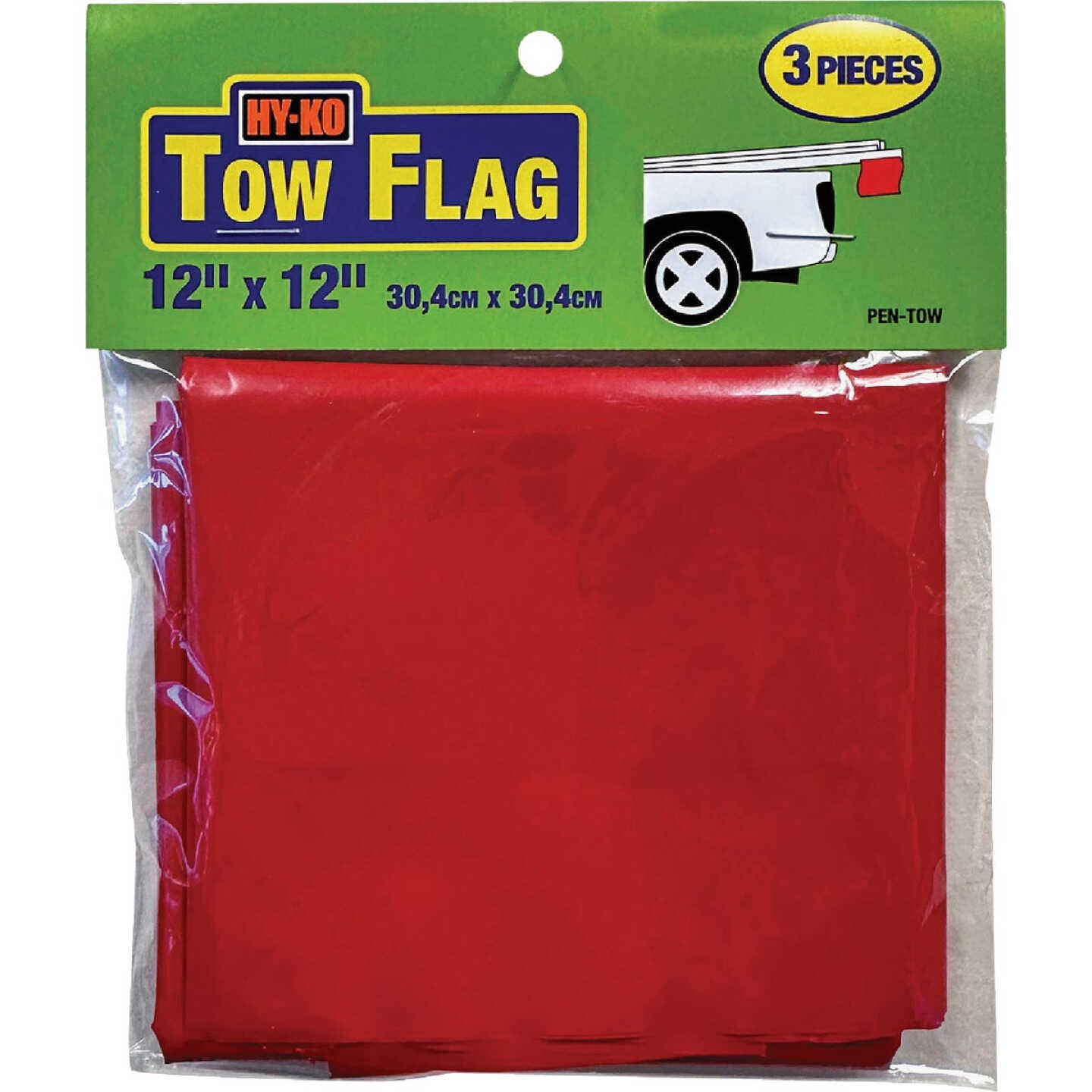 Hy-Ko 12 In. x 12 In. Red Tow Flag Image 2