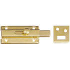 National Hardware 3 In. Brass Door Slide Bolt Image 1