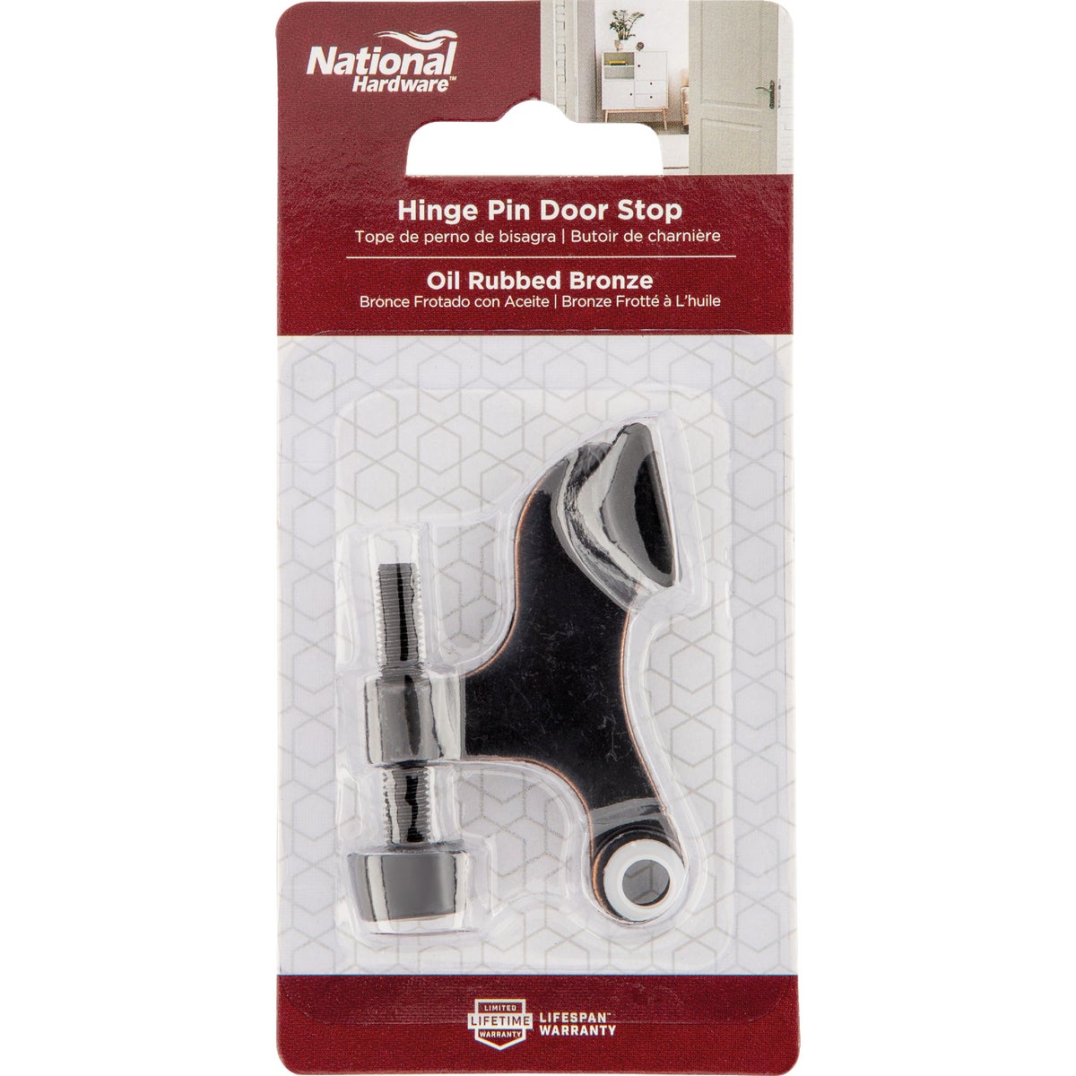 National Hardware Oil Rubbed Bronze Hinge Pin Door Stop Image 2