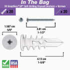 Toggler SnapSkru #8 x 1-1/2 In. 79 Lb. Nylon Self-Drilling Drywall Anchor (20-Count) Image 2