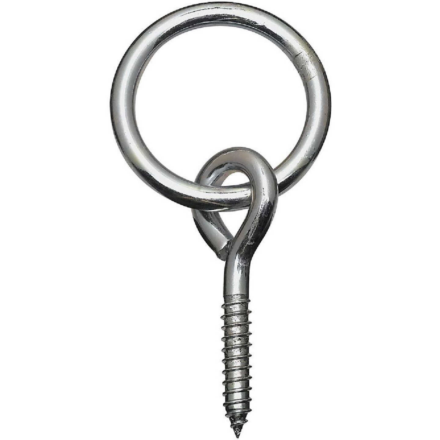 National Hardware 2 In. Dia. x 5/16 In. Thick Zinc-Plated Steel Hitch Ring with Screw Eye Image 1