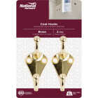 National Hardware Brass Coat & Hat Hook (2-Pack) Image 2