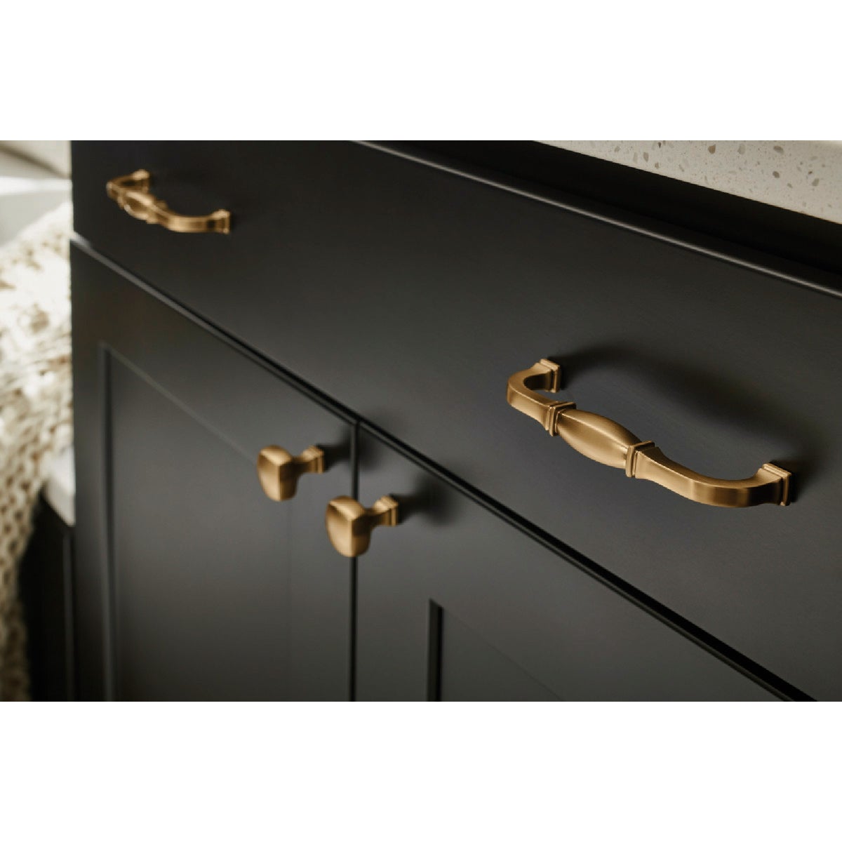 Jeffrey Alexander Audrey 4-1/4 In. Overall Length Satin Bronze Cabinet Pull Image 2