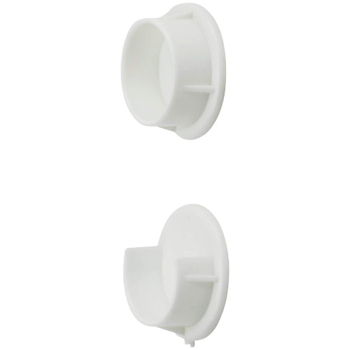 National Hardware 1-3/8 In. White Plastic Closet Rod Socket (2-Pack) Image 1