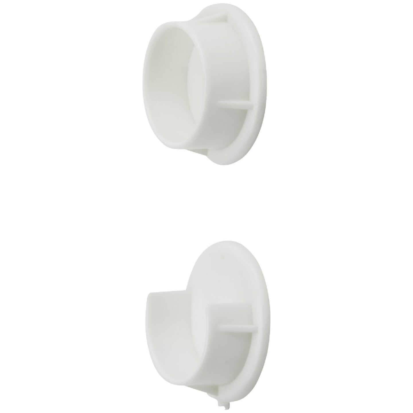 National Hardware 1-3/8 In. White Plastic Closet Rod Socket (2-Pack) Image 1
