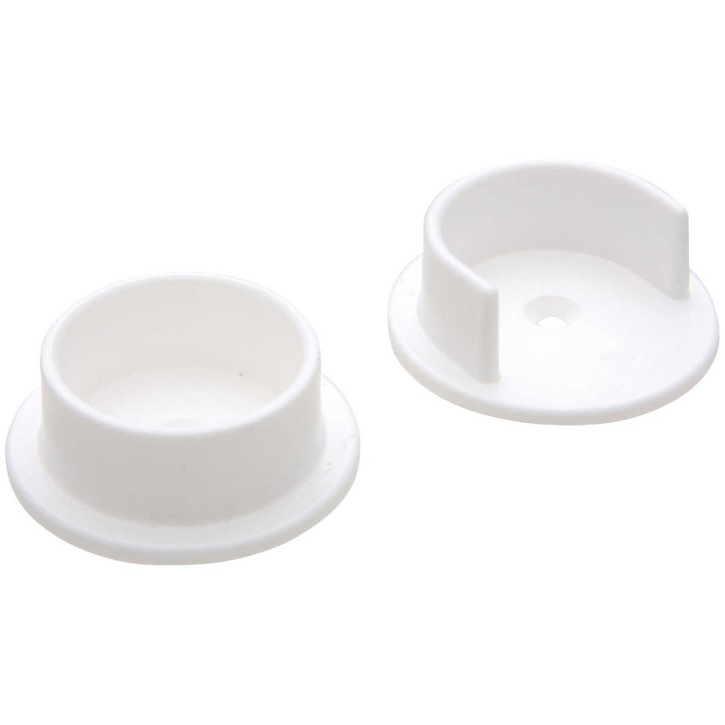 National Hardware 1-3/8 In. White Plastic Closet Rod Socket (2-Pack Bagged) Image 1