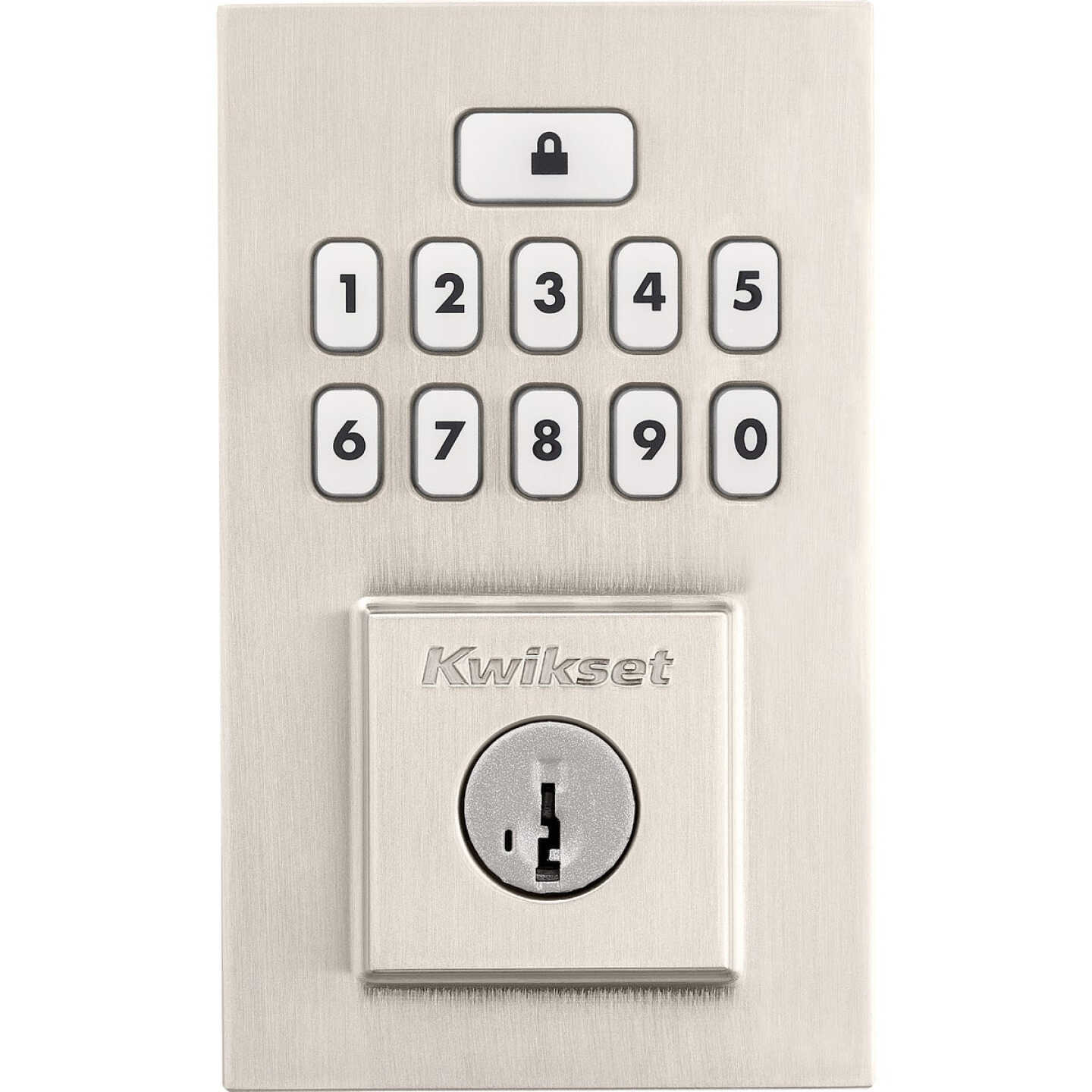 Kwikset Signature Series Contemporary SmartCode Satin Nickel Electronic Deadbolt Image 1