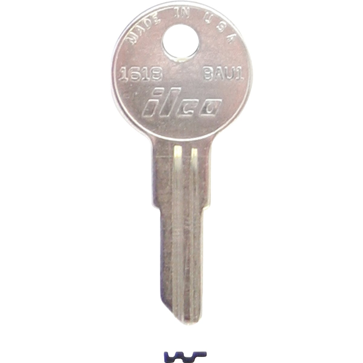ILCO Bauer Nickel Plated File Cabinet Key BAU1 / 1618 (10-Pack)
