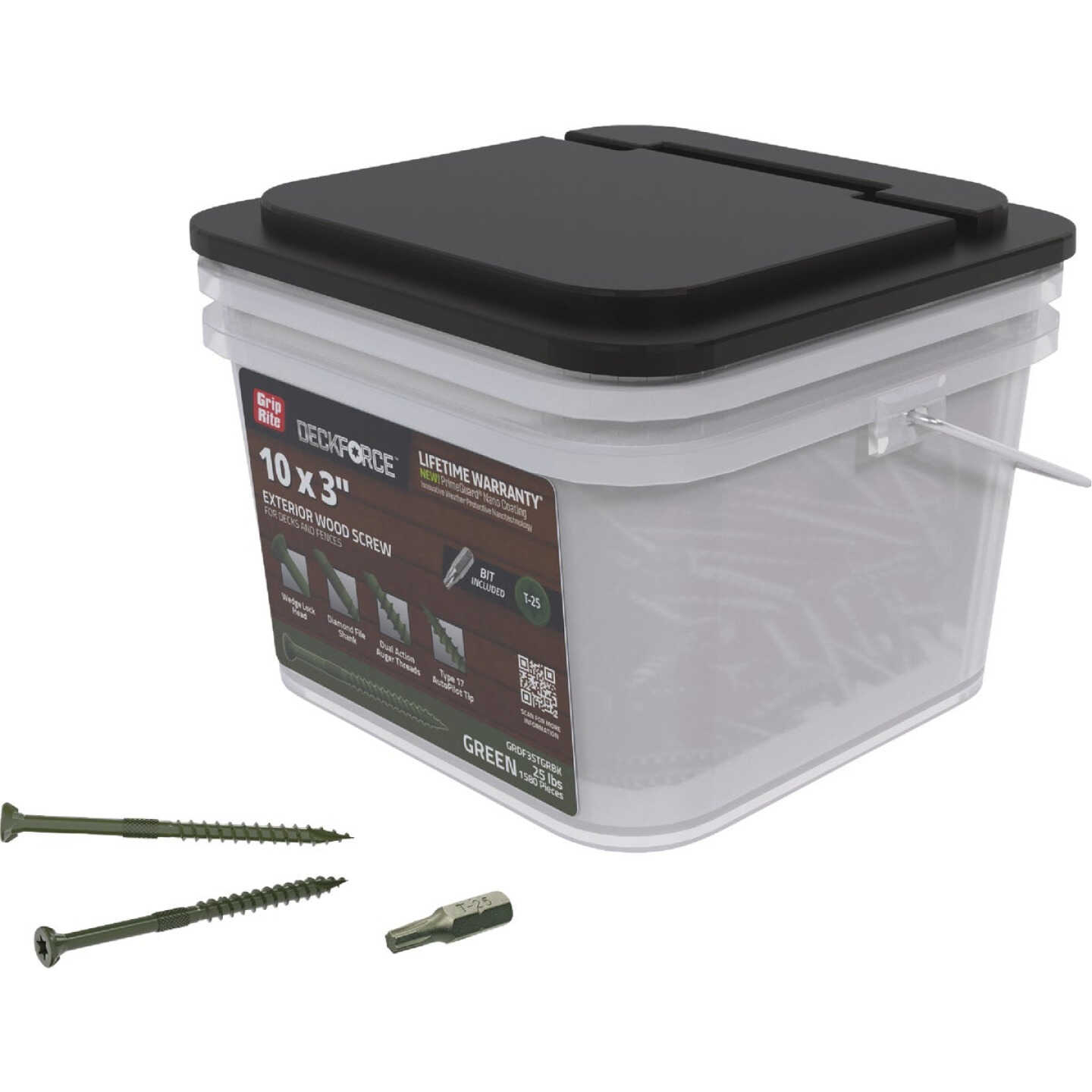 Grip-Rite DeckForce PrimeGuard Nano #10 x 3 In. Star Drive Green Screw (25 Lb.) Image 2