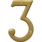 Hy-Ko 4 In. Brushed Brass Number 3 Image 1