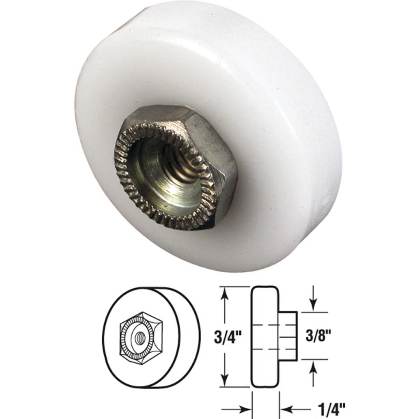 Prime-Line 3/4 In. X 3/8 In. Flat Shower Door Roller (2-Count) Image 1
