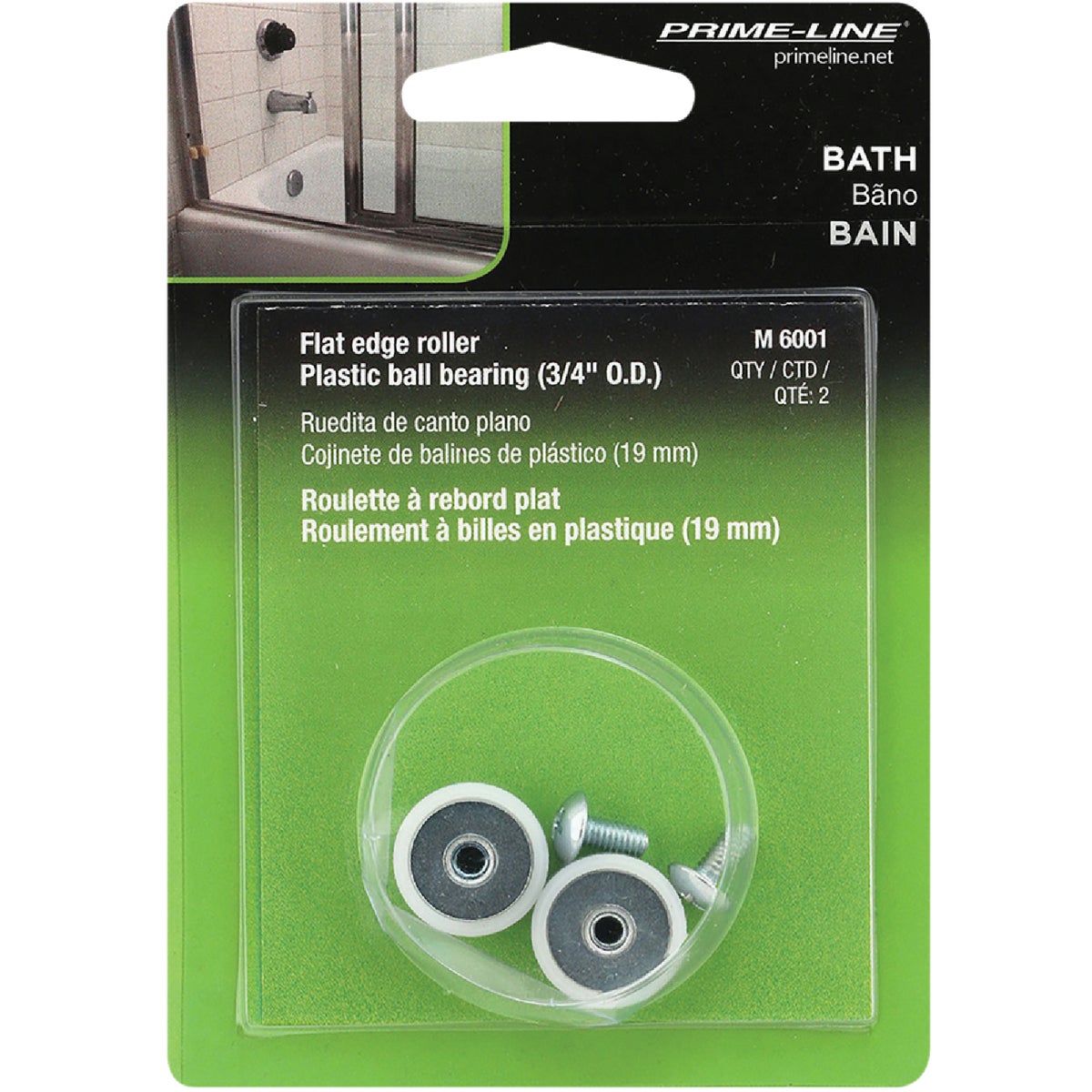 Prime-Line 3/4 In. X 3/8 In. Flat Shower Door Roller (2-Count) Image 2