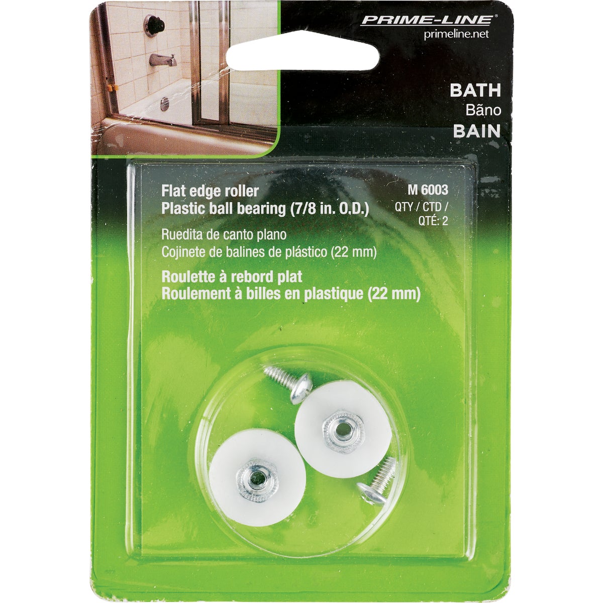 Prime-Line 7/8 Dia. x 3/8 In. W. Flat Shower Door Roller (2-Count) Image 2