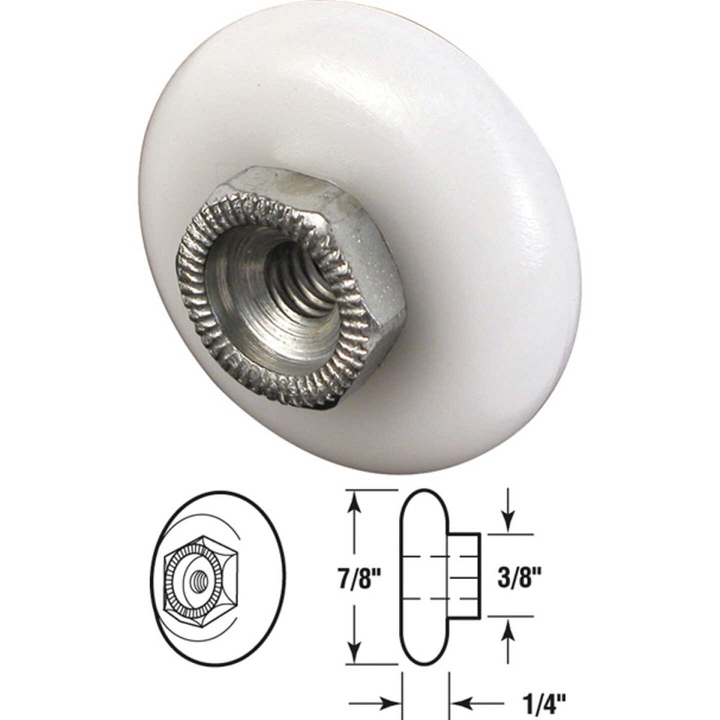 Prime-Line 7/8 In. X 3/8 In. Oval Shower Door Roller (2-Count) Image 1