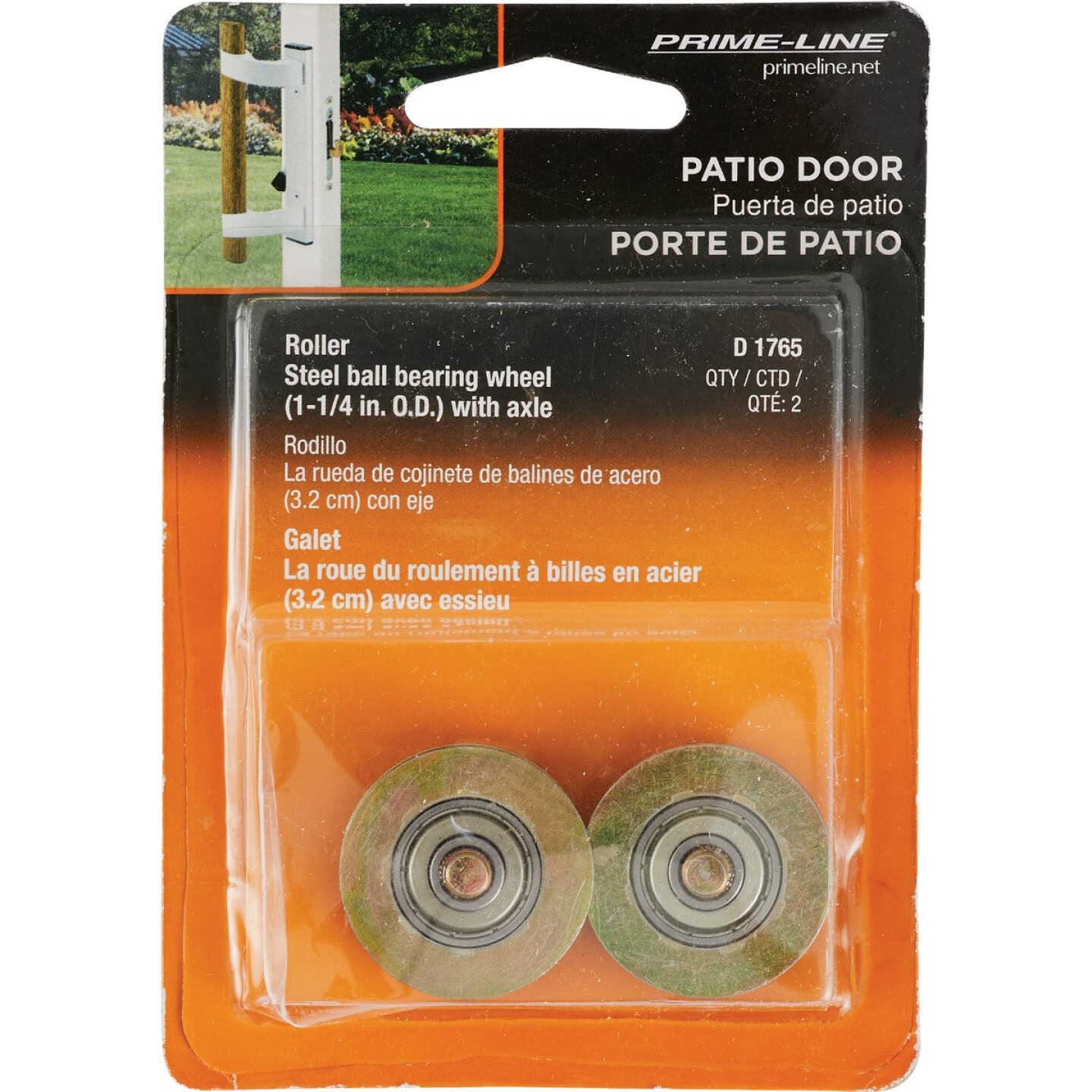Prime-Line 1-1/4 In. Steel Patio Door Roller with Built-In Axle (2-Count) Image 2