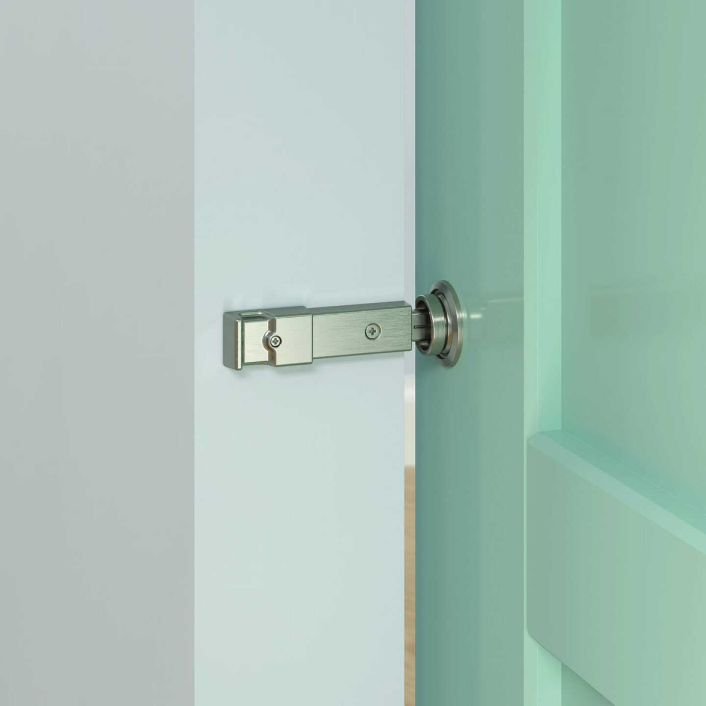 National Hardware Satin Nickel Barn Door Lock Image 2