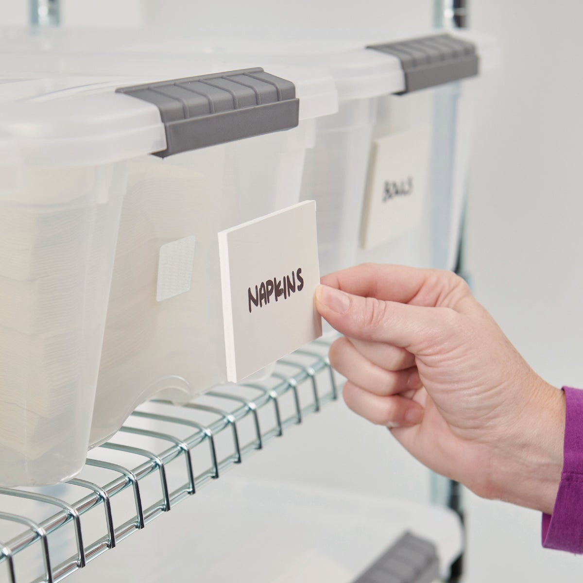 Wrap-It Storage Stick 'Em 1 In. White Hook & Loop Square (24 Ct.) Image 4