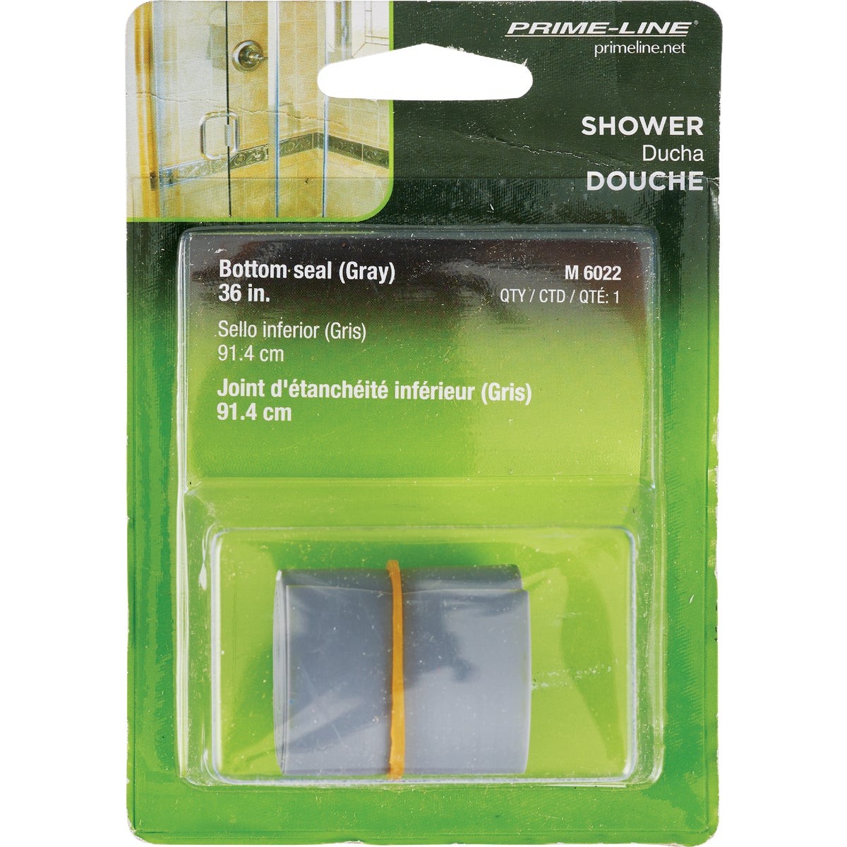 Prime-Line 1-1/2 In. x 36 In. Gray Flat Bottom Shower Door Seal Image 2