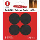 Super Sliders 1-1/2 In. Anti-Skid Round Black Furniture Pad (8-Piece) Image 1