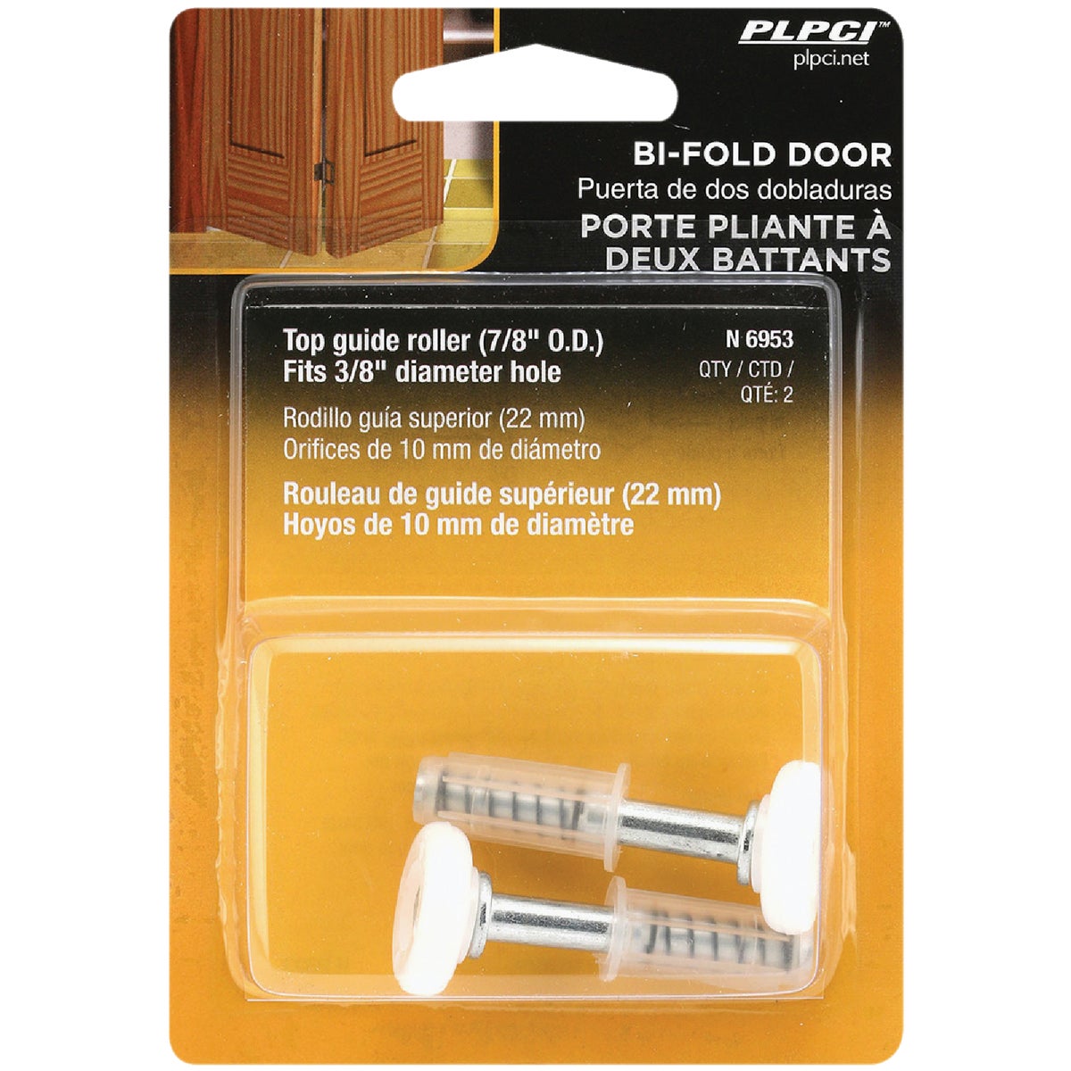 Prime-Line Steel Shaft Bifold Door Top Roller Guide (2 Count) Image 2