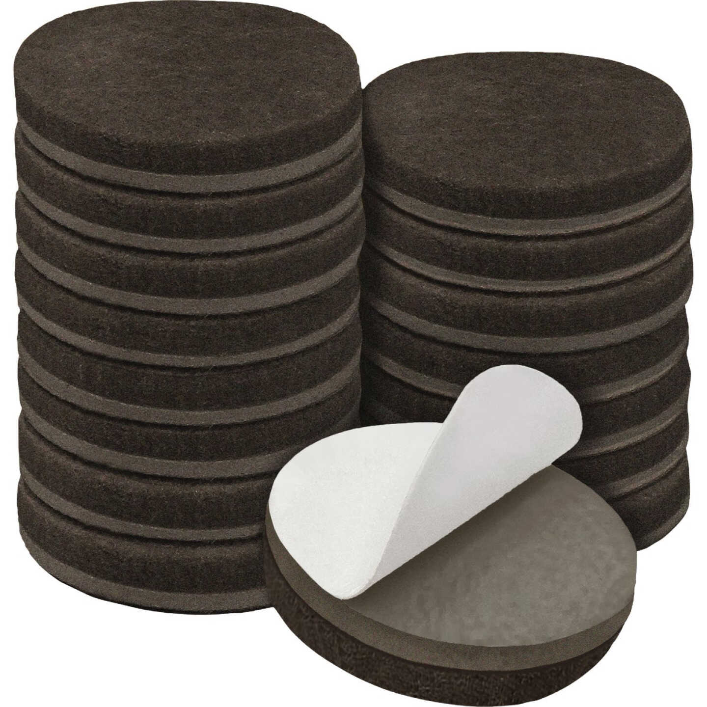 Super Sliders 1-1/2 In. Brown Round Felt Furniture Pads (16-Piece) Image 2