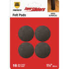 Super Sliders 1-1/2 In. Brown Round Felt Furniture Pads (16-Piece) Image 1