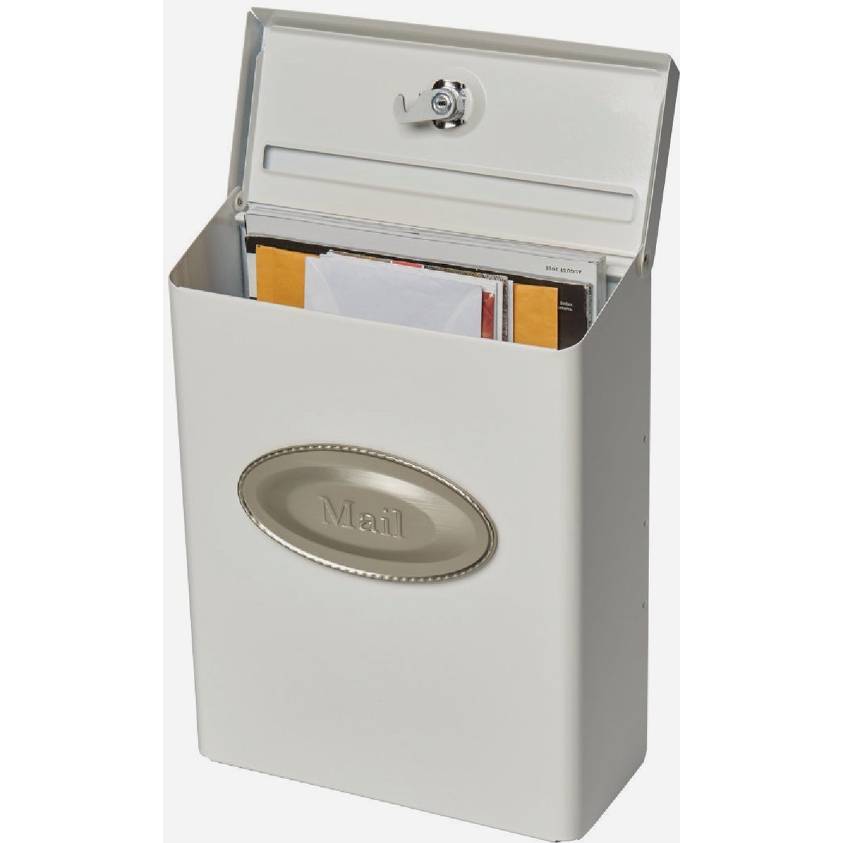 Gibraltar White Designer Vertical Wall Mount Mailbox Image 2