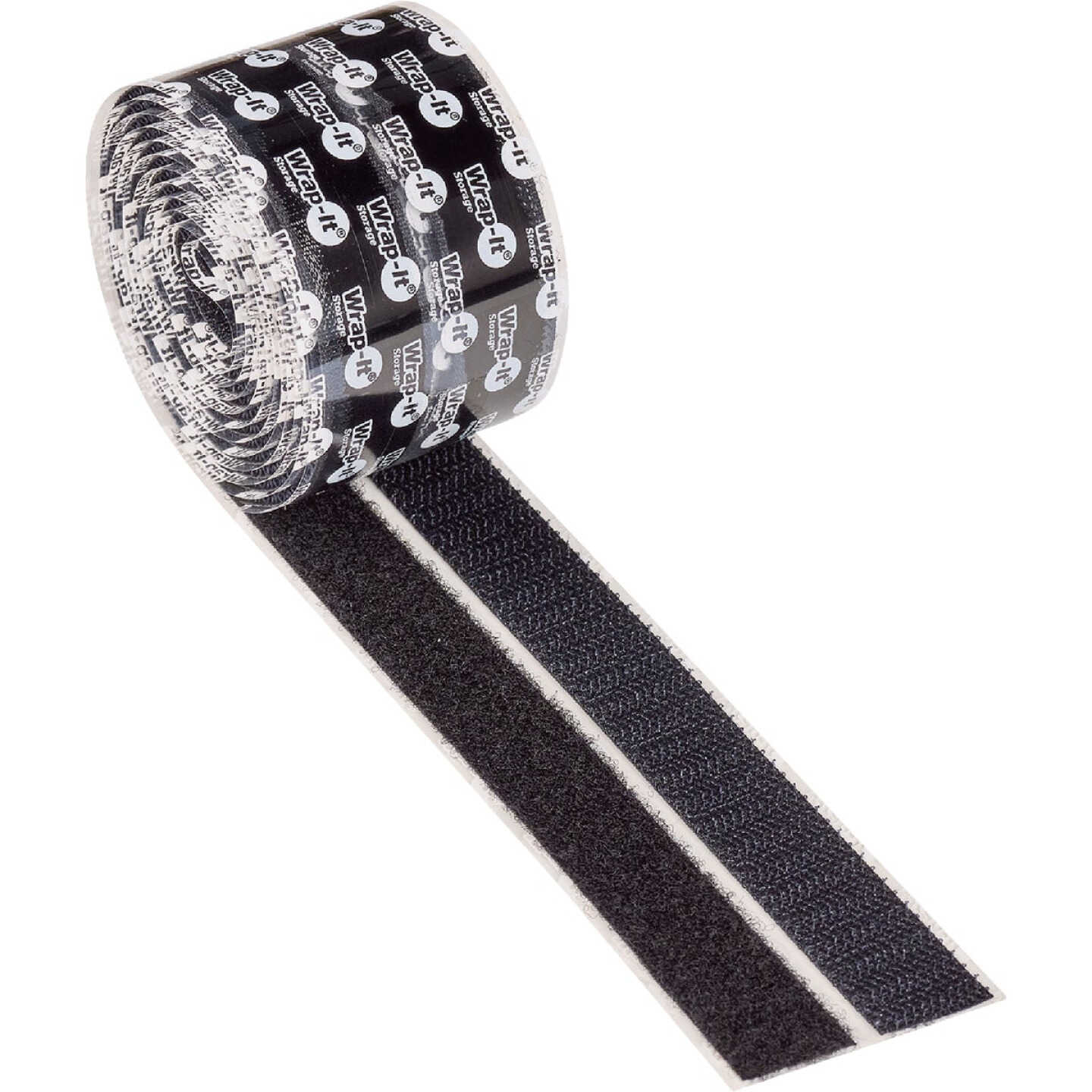 Wrap-It Storage Stick 'Em 3/4 In. x 5 Ft. Black Hook & Loop Roll Image 1