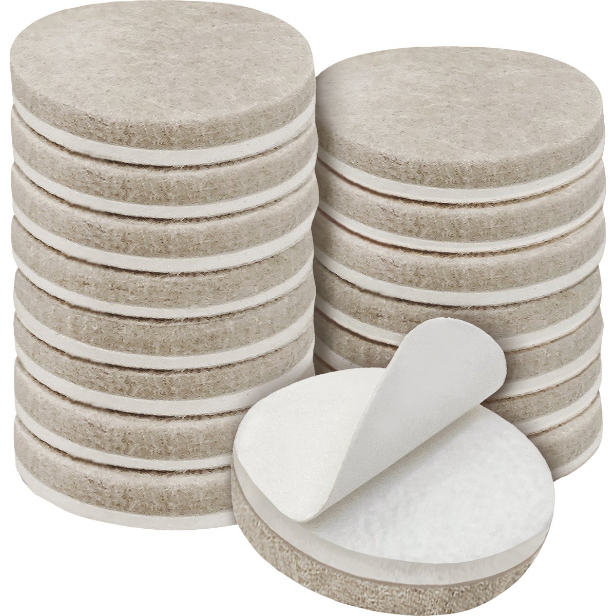 Super Sliders 1-1/2 In. Round Beige Felt Furniture Pads (16-Piece) Image 2