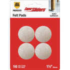 Super Sliders 1-1/2 In. Round Beige Felt Furniture Pads (16-Piece) Image 1