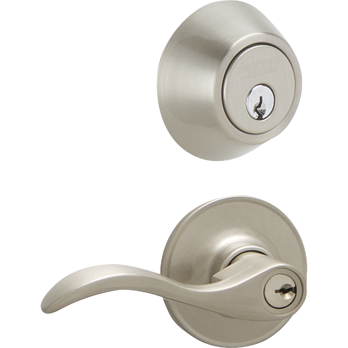 Dexter Seville Satin Nickel Deadbolt & Lever Combo Image 1