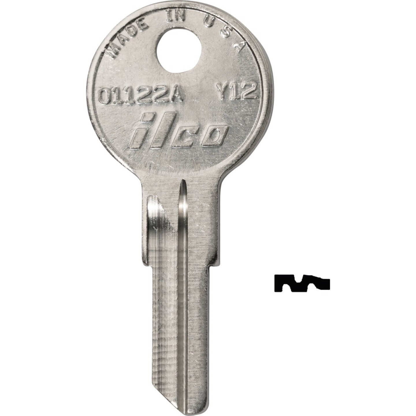 ILCO Yale Nickel Plated House Key, Y12 / O1122A (10-Pack) Image 1